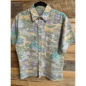 VTG Tropic Traders Bahamas Men's Medium Hawaiian Shirt Short Sleeve Button Down